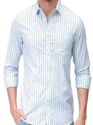 Slim Fit Casual Long Sleeve Shirt For Men