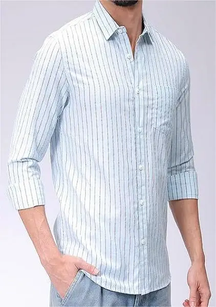 Slim Fit Casual Long Sleeve Shirt For Men