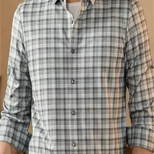 Small Check Shirt For Men Casual Shirt Full Sleeve