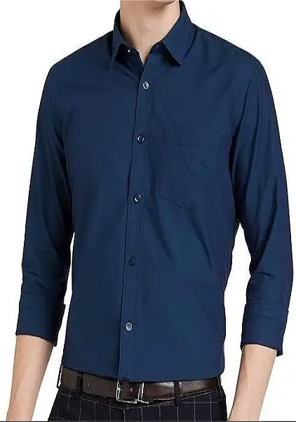 Mens Slim Fit Shirt For Men Plain Long Sleeve
