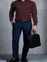 Wrinkle- Resistant Regular Fit Formal Shirt For Men Long Sleeve