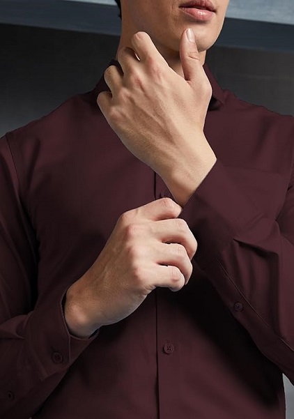 Wrinkle- Resistant Regular Fit Formal Shirt For Men Long Sleeve