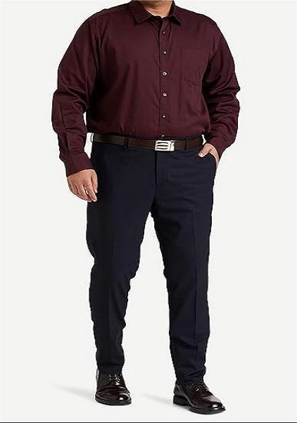 Formal Cotton Long Sleeve Shirt For Men Wine Color Regular Fit