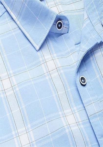 Men Regular Fit Checkered Full Sleeves Cutaway Collar Casual Shirt