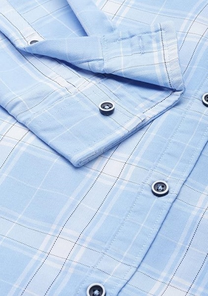 Men Regular Fit Checkered Full Sleeves Cutaway Collar Casual Shirt