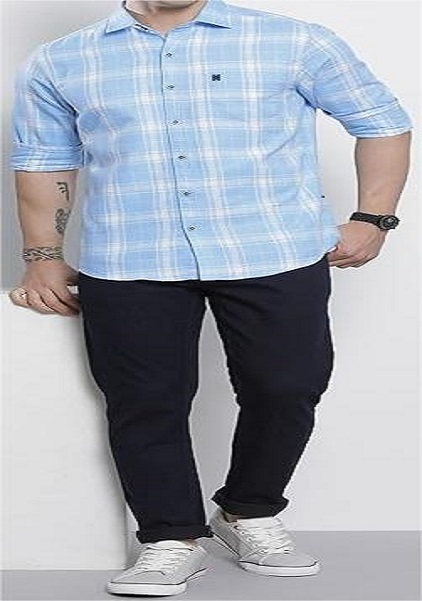 Men Regular Fit Checkered Full Sleeves Cutaway Collar Casual Shirt