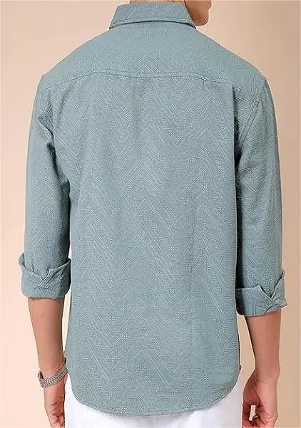 Shirt for Men Full Sleeve Cutaway Collar Resort Wear shirt