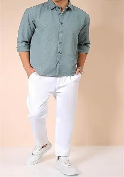 Shirt for Men Full Sleeve Cutaway Collar Resort Wear shirt