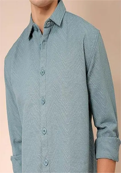 Shirt for Men Full Sleeve Cutaway Collar Resort Wear shirt