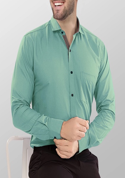 Spread Collar Regular Fit Formal Shirt For Men