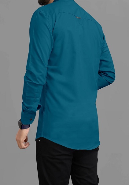 Men Regular Fit  Blue Color Formal Shirt