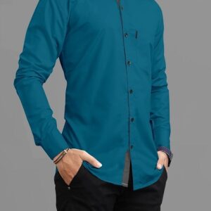 Men Regular Fit  Blue Color Formal Shirt