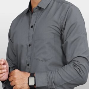 Regular Fit Solid Button Down Collar Formal Shirt