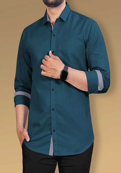 Botton Down Collar Formal Regular Fit Shirt For Men