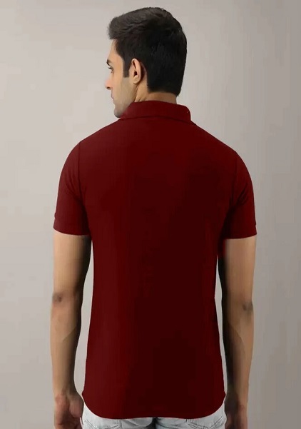 Polo Neck Tshirt For Men Maroon Color