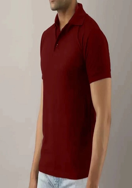 Polo Neck Tshirt For Men Maroon Color