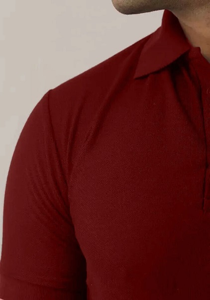 Polo Neck Tshirt For Men Maroon Color