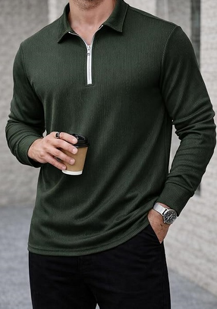 Soft Stretch Fabric Long Sleeve Premium Tshirt For Men