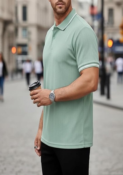 Premim Soft Fabric Short Sleeve Polo Neck Tshirt
