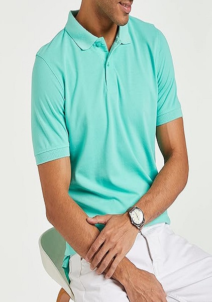 Mens Regular Fit Polo Tshirt Cotton Blend Multicolor