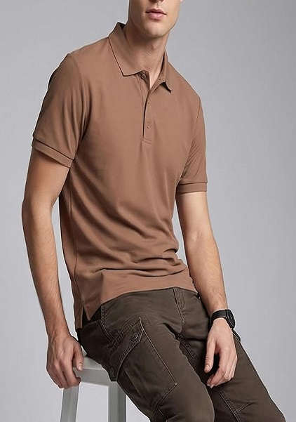 Solid Cotton Blend Regular Fit Polo Tshirt For Men