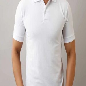Polo Neck White Color Tshirt For Men