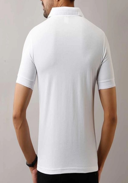 Polo Neck White Color Tshirt For Men