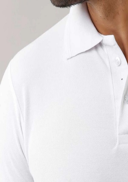 Polo Neck White Color Tshirt For Men