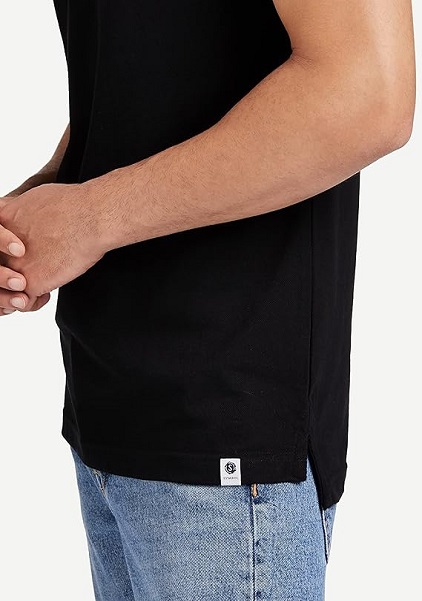 Mens Regular Fit Plain Half Sleeve T-shirt Mandarin Collar
