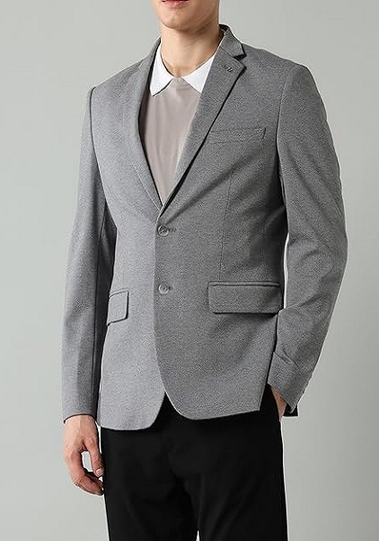 Classic Regular Firt Blazer For Men Button Closure Notch Lapel Collar