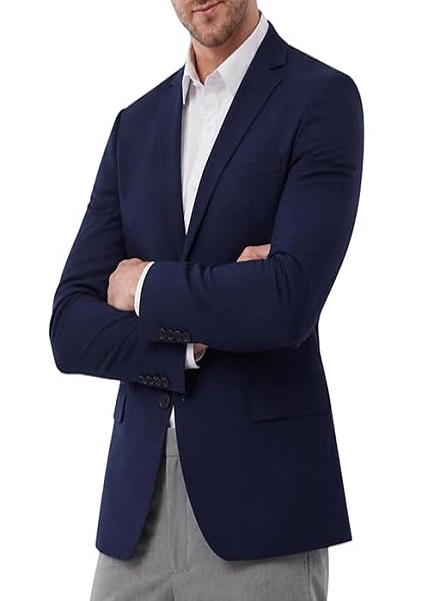 Mens Premium Blazer Comfort Able Slim Fit Navy Blue Color Notch Collar And Long Sleeve