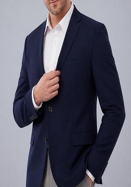 Mens Premium Blazer Comfort Able Slim Fit Navy Blue Color Notch Collar And Long Sleeve