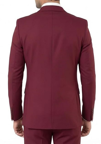 Maroon Blazer Formal Jacket Single Button Notch Lapel