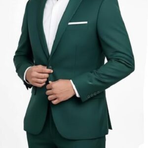 Mens Green Single Button Business Suit Jacket