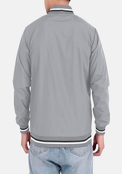Polyester Lightweight Casual Zip-Up Jacket Slim Fit Standard Length Comfertable For All Seasons