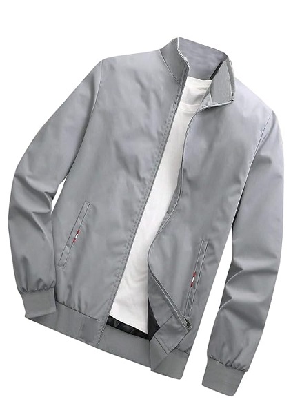 Casual Wear Mens Regular Fit Jacket For Men Full Sleeve And Light Grey Color