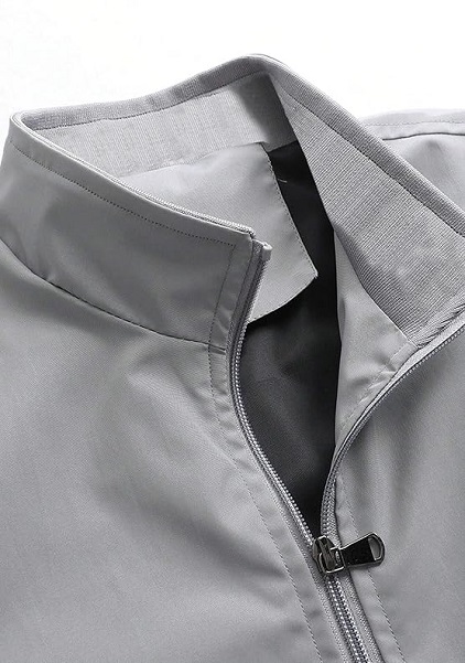 Casual Wear Mens Regular Fit Jacket For Men Full Sleeve And Light Grey Color